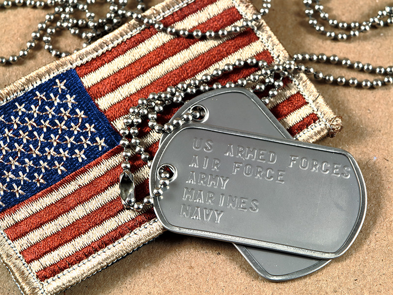 Flag Patch and Dog Tags